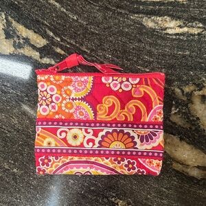 Vera Bradley Red and Orange Floral Cosmetic Bag
